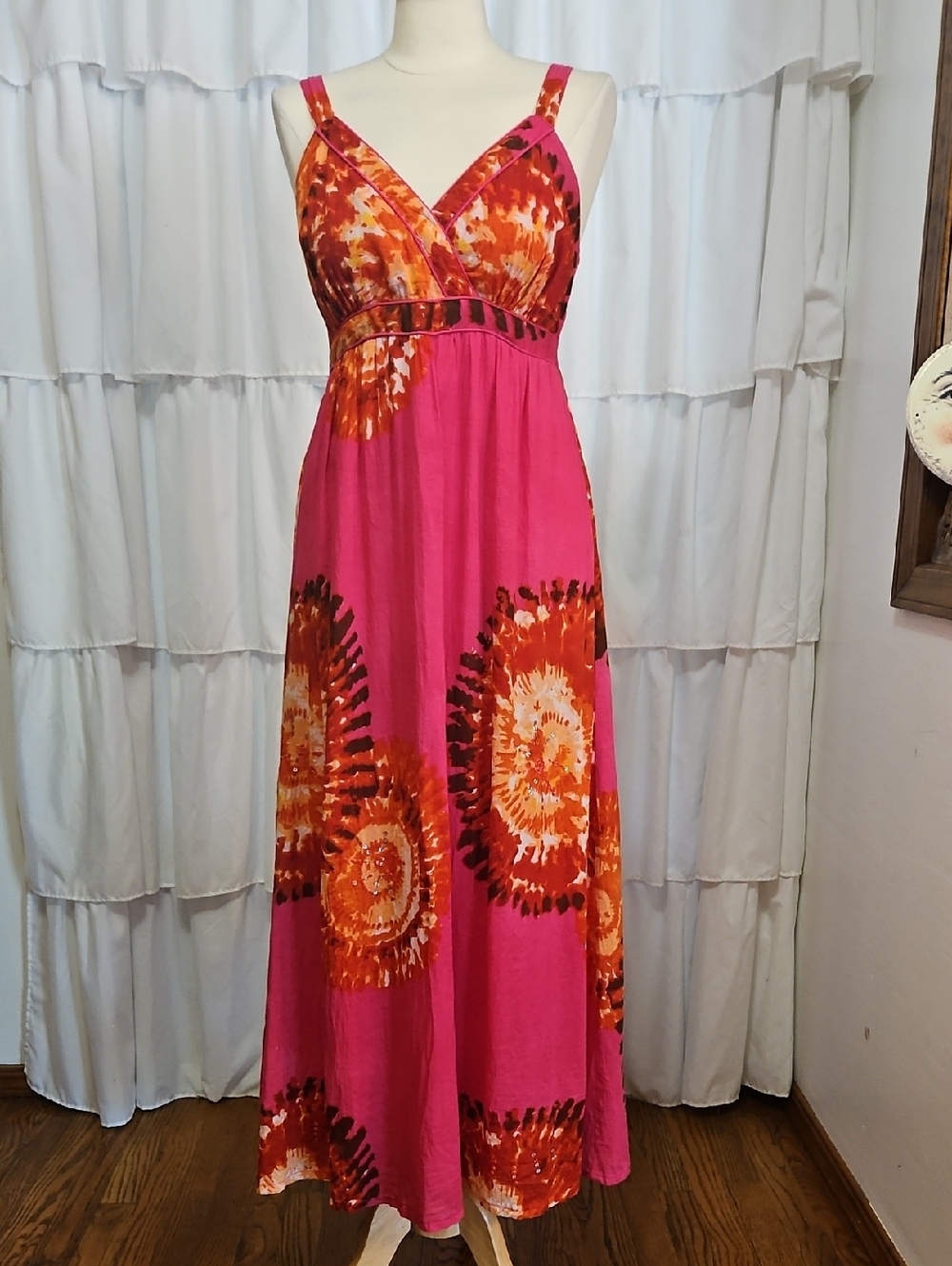 Vasna Desire Vibrant Tie Dye Surplice Sundress